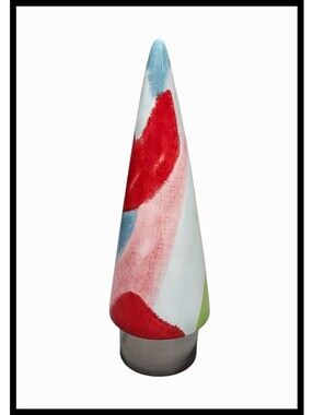 Target 2017 Figural "Watercolor" Painted Stoneware Cone Tree Decor Medium Multi
